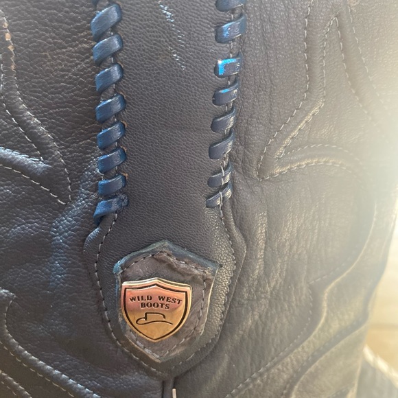 Beautiful navy blue Wild West boots retails for roughly 1300.00 asking 400 main image 8